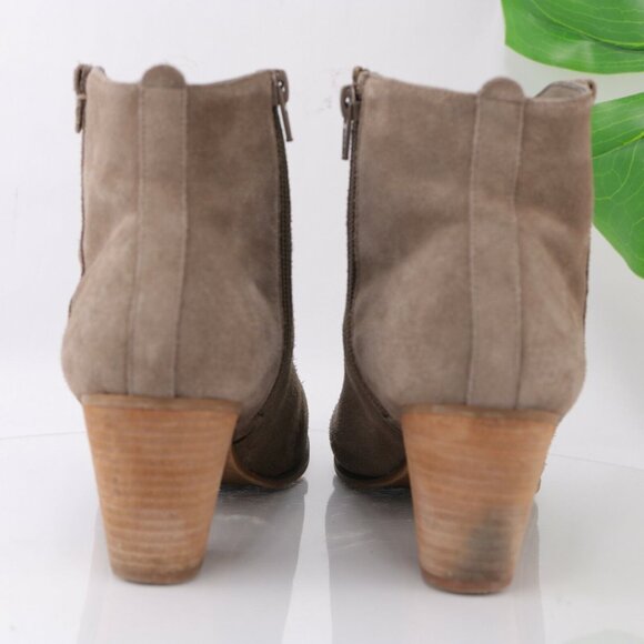 Bass Womens Shiloh Boot Size 9 Tan Taupe Suede Block Heel Boho Comfy Bootie - Picture 5 of 11